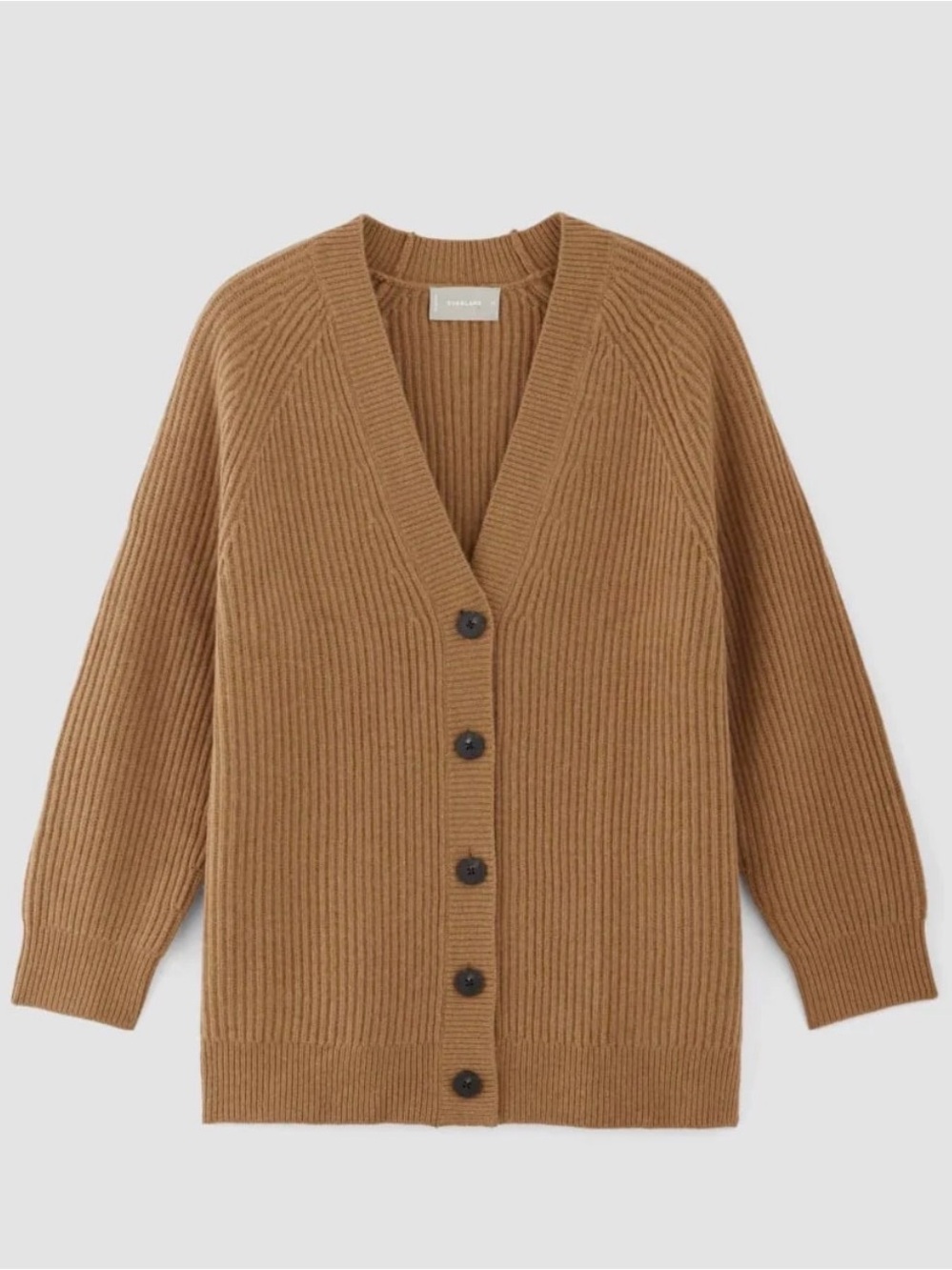 Everlane The Felted Merino Cocoon Cardigan Sweater Camel Gold Size L